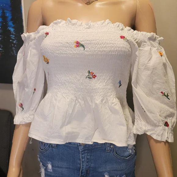 Pink Diamond Floral Off-Shoulder - Picture 3 of 7